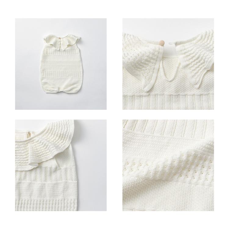 MARLMARL マールマール ニットフリルロンパース knit frill