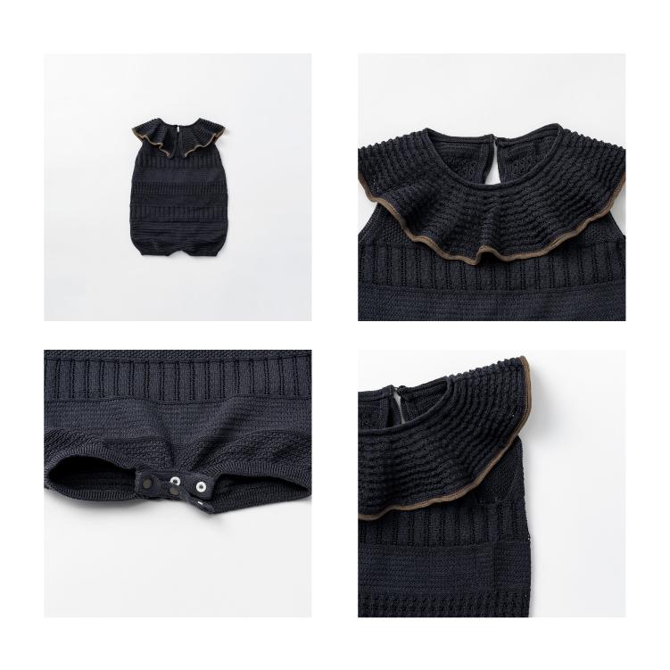 MARLMARL マールマール ニットフリルロンパース knit frill