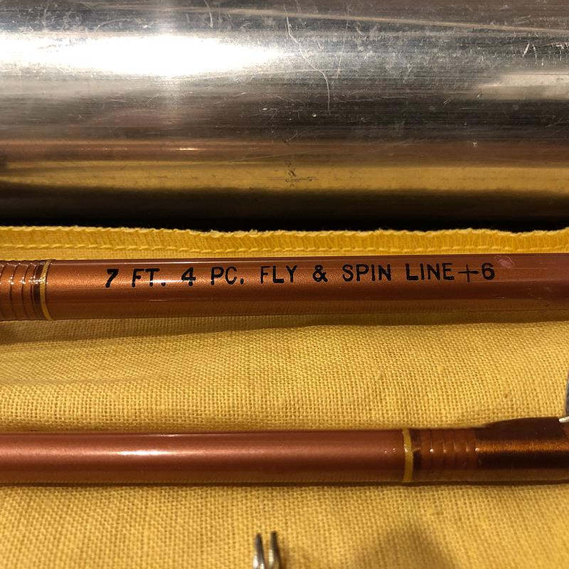 Abercrombie & Fitch 7ft 4piece Fly & Spin #5-6 Travel Pack Rod Made by Phillipson アバクロ スピニング フライ グラス パックロッド フィリプソン｜olds｜13