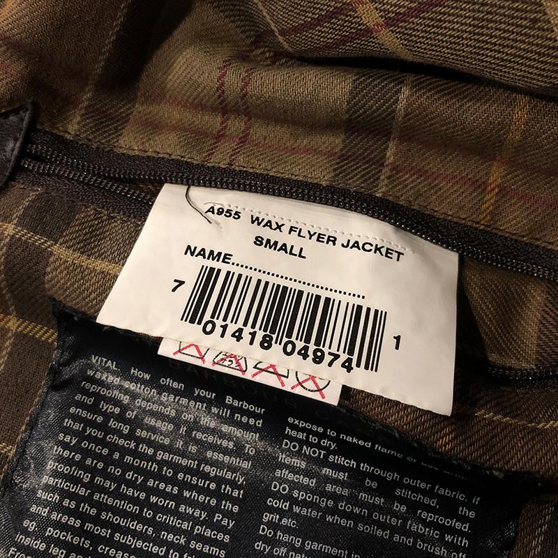 Barbour Wax Flyer Jacket Rustic Brown 3warrant Small Made in Barbour Wax Flyer Jacket Rustic Brown 3warrant Small Made in