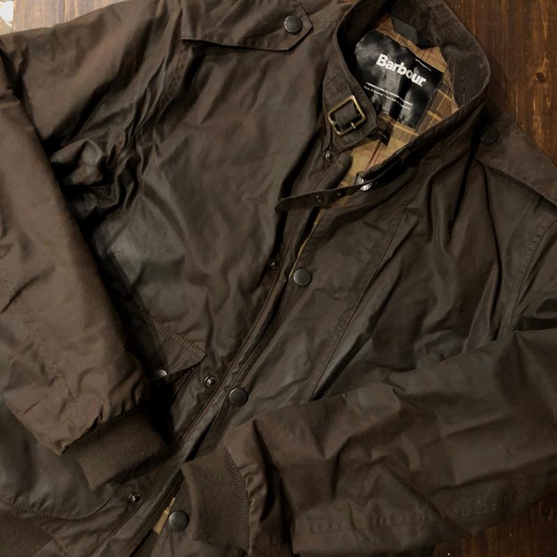 Barbour Wax Flyer Jacket Rustic Brown 3warrant Small Made in Barbour Wax Flyer Jacket Rustic Brown 3warrant Small Made in