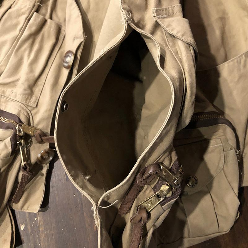 Filson Fly Fishing Guide Vest Tan Old Talon Zip & Front 2Button Tan L