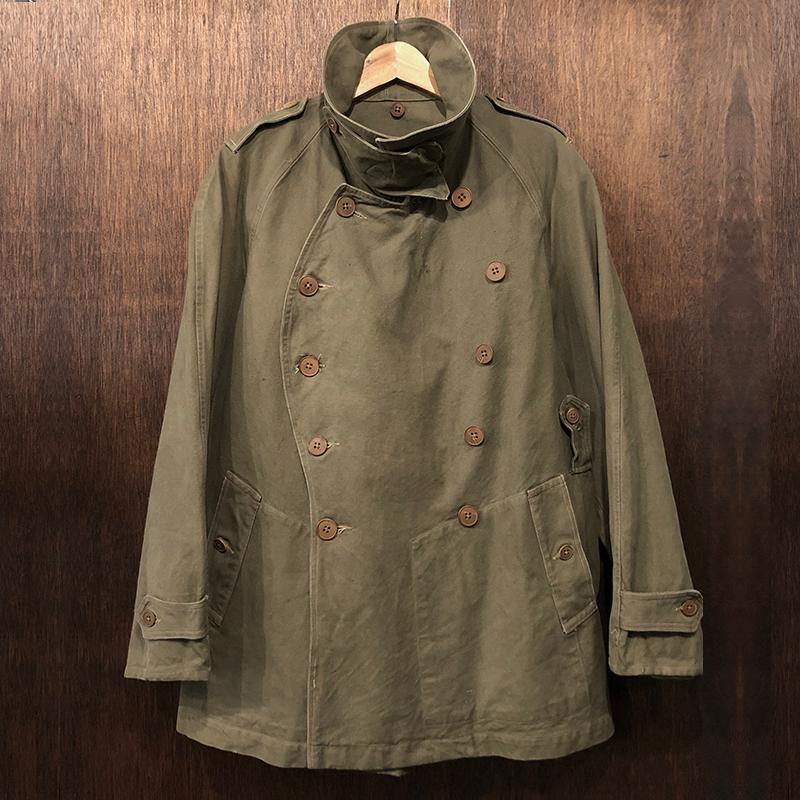 French Army M38 Double Breasted Motor Cycle Coat Military Jacket Mint フランス軍 M38 ダブルブレスト モーターサイクルコート 初期ウッドボタン｜olds｜07
