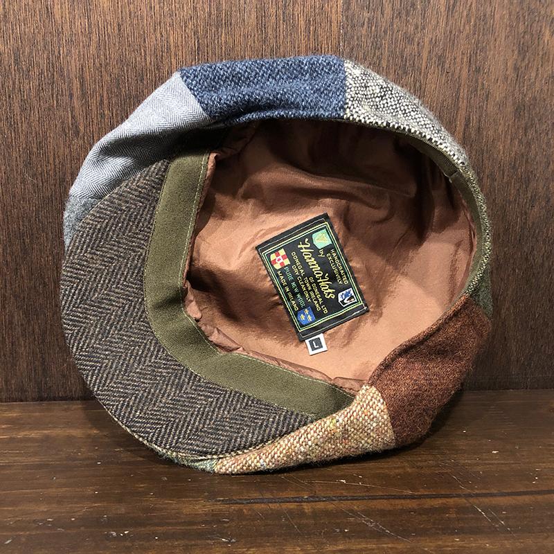 Hanna Hats Donegal Tweed Multi Color Newsboy Retro Cap Hat L Made in Ireland Mint ハンナハッツ ドネガル ツイード キャップ ハンチング ハット｜olds｜08