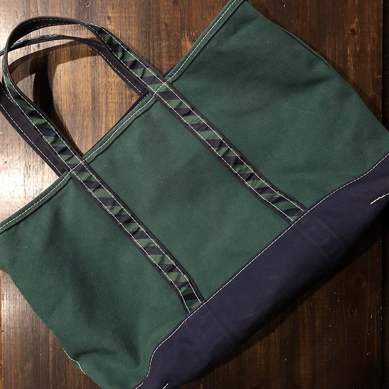 ug【エルエルビーン】Boat and Tote ネイビー×グリーン 80's L.L. Bean DELUXE BOAT AND TOTE グリーンxネイビー