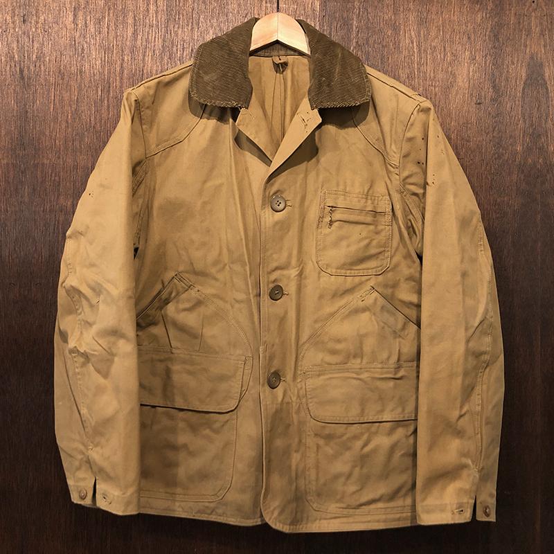 LL Bean Duck Canvas Hunting Jacket Black Gold Cursive Logo L エルエルビーン