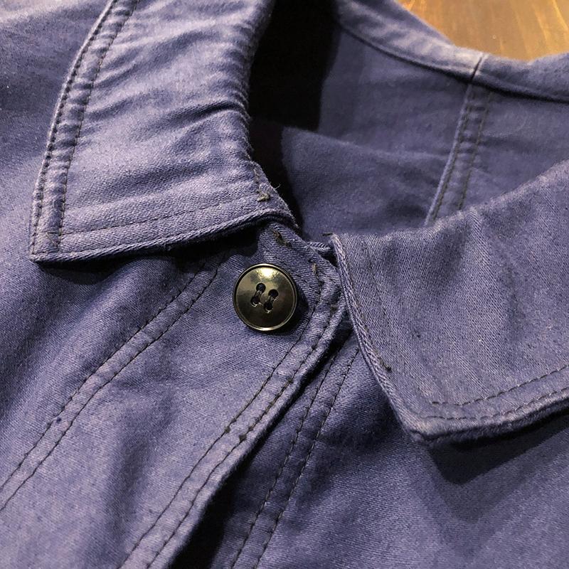 Mont Kemmel Botton Villefranche Blue Moleskin Work Jacket 50 With Paper Tag モンケメル  ブルー モールスキン ワーク ジャケット フラッシャー紙タグ付属｜olds｜15