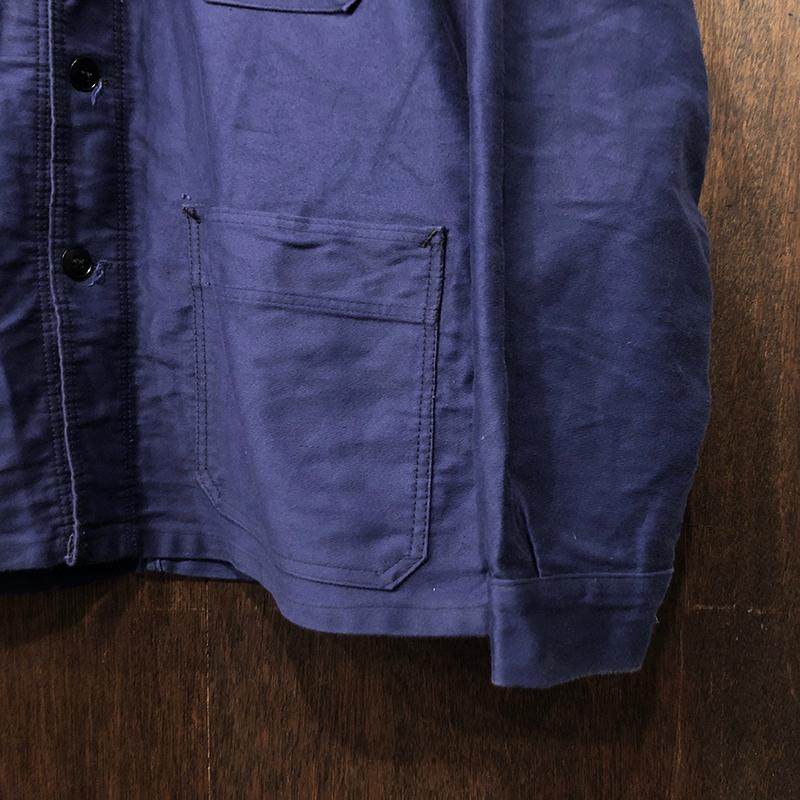 Mont Kemmel Botton Villefranche Blue Moleskin Work Jacket 50 With Paper Tag モンケメル  ブルー モールスキン ワーク ジャケット フラッシャー紙タグ付属｜olds｜03