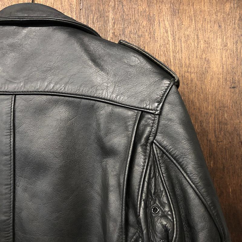 Schott 602 Police Leather Jacket 34 Mint ショット ポリスマン レザー ジャケット サイズ34 ブラック ビンテージ ミントコンディション｜olds｜11