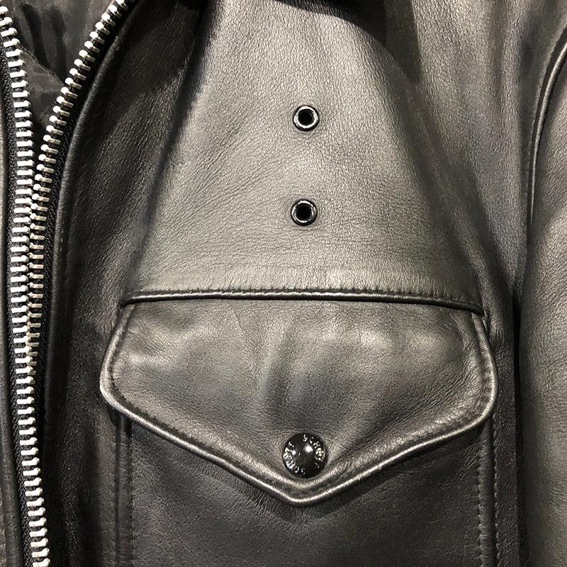 Schott 602 Police Leather Jacket 34 Mint ショット ポリスマン レザー ジャケット サイズ34 ブラック ビンテージ ミントコンディション｜olds｜07