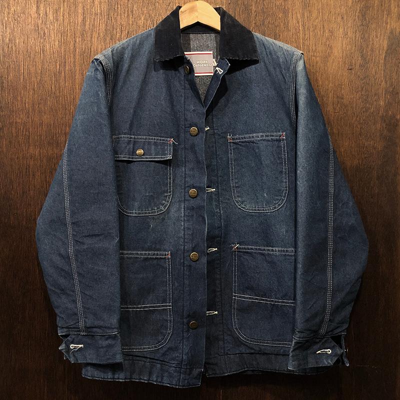 Sears Inner Blanket Denim Coverall Chore Jacket Small Made in USA シアーズ ...