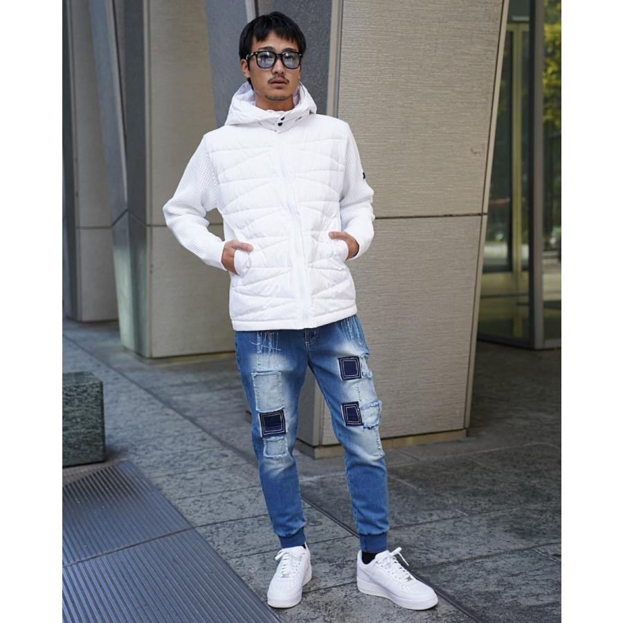 LUXE/R（ラグジュ） (3色) ダウンフェザー＆ワッフル生地切り替えzip