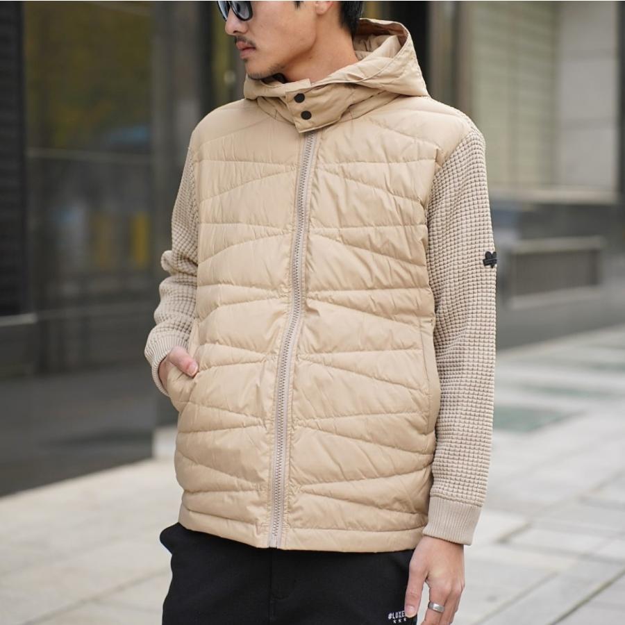LUXE/R（ラグジュ） (3色) ダウンフェザー＆ワッフル生地切り替えzip