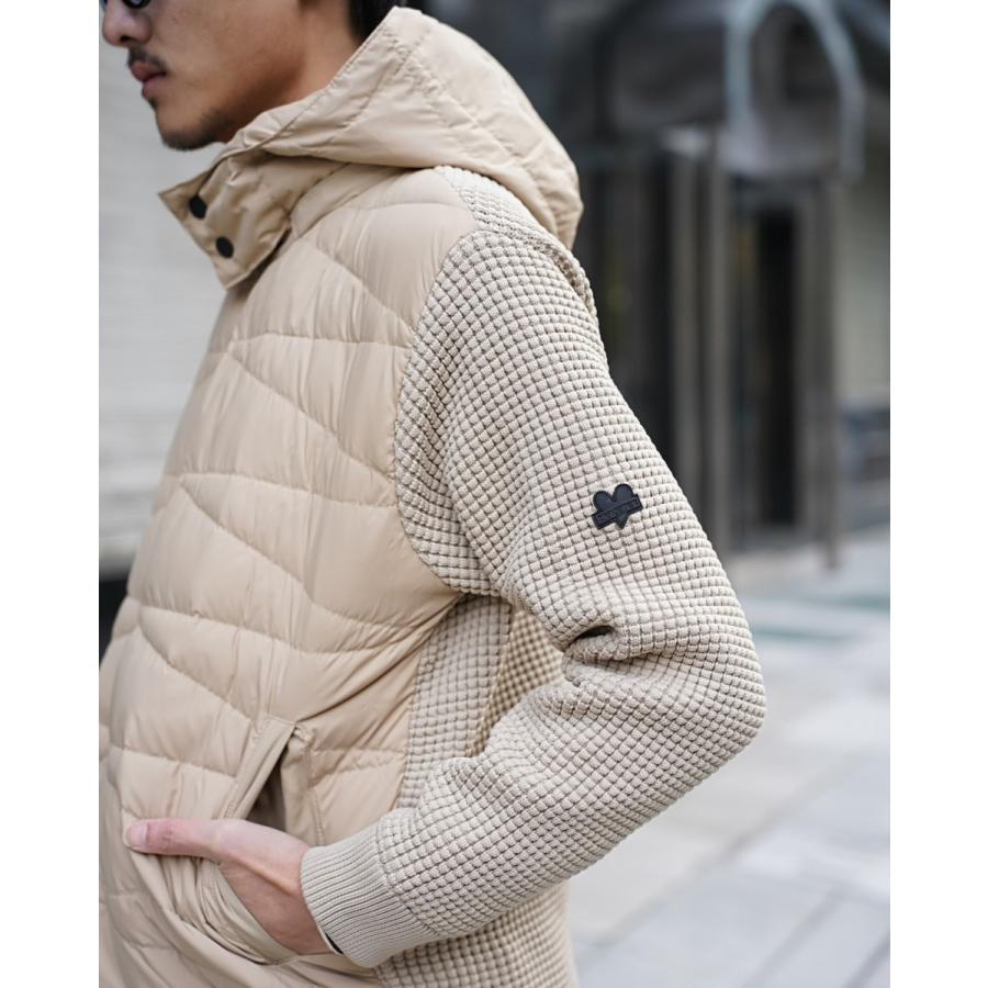 LUXE/R（ラグジュ） (3色) ダウンフェザー＆ワッフル生地切り替えzip