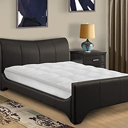【並行輸入品】 Superior Full Mattress Topper， Hypoallergenic Goose Down Alternative Feathe
