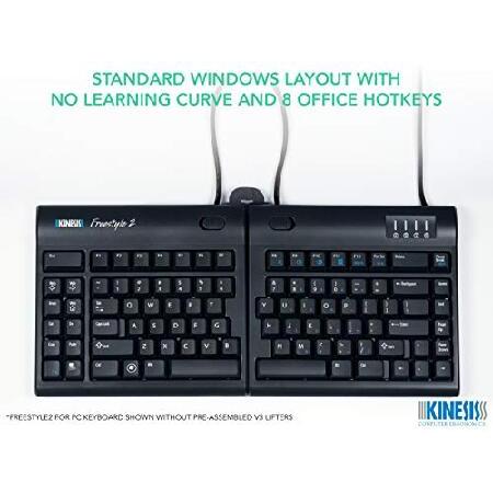 【並行輸入品】 Kinesis Freestyle2 Ergonomic Keyboard w/ V3 Lifters for PC (9" Separation)_1