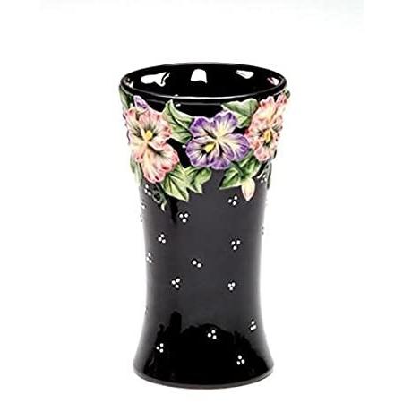 【2022新春福袋】 Black Porcelain Finish(並行輸入品) Floral Colorful with Vase Flower Decorative その他キッチンツール