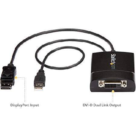 StarTech.com DisplayPort - DVIデュアルリンク アクティブ変換アダプタ/2560x1600 60Hz/DP1.2 - DVI-D ビデオコンバータ/USBバスパワー/ラッチ付き(並行輸入品)｜olg｜02