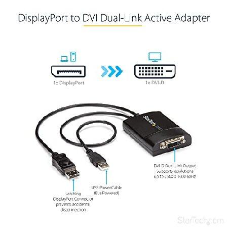 StarTech.com DisplayPort - DVIデュアルリンク アクティブ変換アダプタ/2560x1600 60Hz/DP1.2 - DVI-D ビデオコンバータ/USBバスパワー/ラッチ付き(並行輸入品)｜olg｜04
