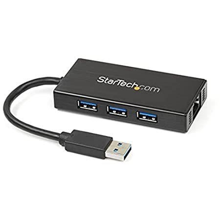 【並行輸入品】 StarTech.com 3ポートUSB 3.0ハブ ポータブル ギガビットイーサネット対応LANアダプタ搭載 アルミ筐体 GbE + USBハブ S