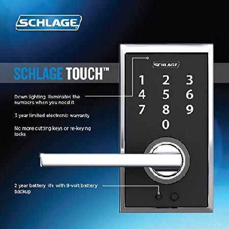 Schlage　Touch　センチュリーロック　ブロードウェイレバー付き　CEN　619　(サテンニッケル)　FE695　BRW(並行輸入品)