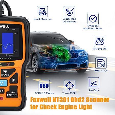 NT301 obd2 故障診断機　OBDII/Eobdコードリーダー　スキャンツール 日産　ホンダ　トヨタ　国産自動車用｜olg｜02