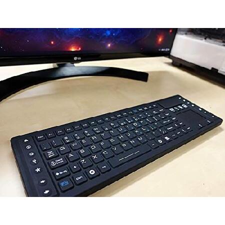 DSI RF Wireless Keyboard with Touchpad IP67 Waterproof Silicone Black TBK104(並行輸入品)｜olg｜02
