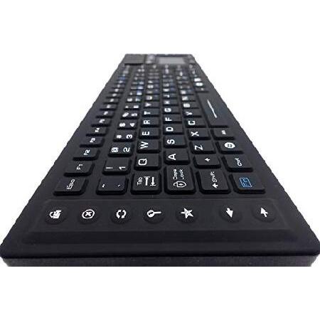 DSI RF Wireless Keyboard with Touchpad IP67 Waterproof Silicone Black TBK104(並行輸入品)｜olg｜04