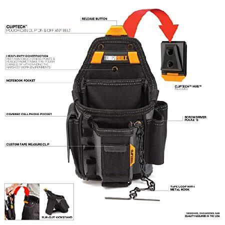 【並行輸入品】 KNICKS(ニックス)TOUGHBUILT TB-CT-34 小型電工ポーチ ポリエステル ブラックの画像