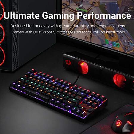 【並行輸入品】 Redragon K552 Mechanical Gaming Keyboard， LED Gaming Keyboard with Red Switches， 87 Full Anti-ghosting Keys， Unique Metal Rim for_1