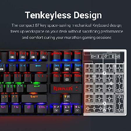 【並行輸入品】 Redragon K552 Mechanical Gaming Keyboard， LED Gaming Keyboard with Red Switches， 87 Full Anti-ghosting Keys， Unique Metal Rim for_2