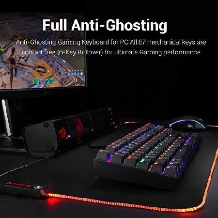 【並行輸入品】 Redragon K552 Mechanical Gaming Keyboard， LED Gaming Keyboard with Red Switches， 87 Full Anti-ghosting Keys， Unique Metal Rim for_5