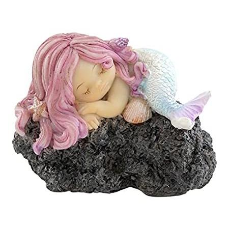 感謝の声続々！ Little Sleeping Terrarium and Garden Fairy Miniature Mermaid Statue(並行輸入品) Rock on オブジェ、置き物