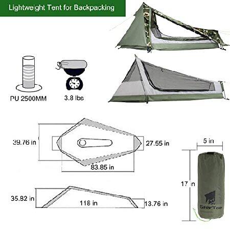 並行輸入品】 GEERTOP 1人用 ビビーテント 超軽量 バックパッキング