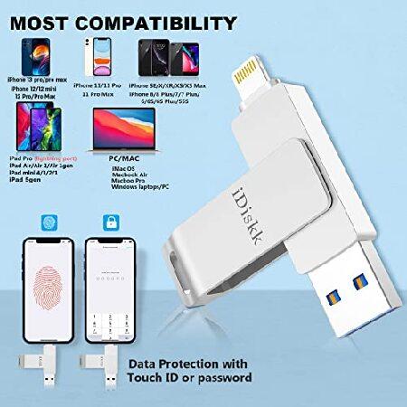 【並行輸入品】 iDiskk 128GB MFi Certified Photo Stick for iPhone Flash Drive for iPhone 14/14 pro/13/13 pro/12/12 mini/12 pro max/11/11 pro/XR/X/XS