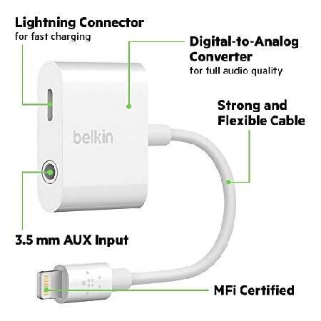 【並行輸入品】 BELKIN F8J212btWHT　iPhoneX/8/8Plus/7/7Plus対応変換アダプタ （Lightning → 3.5mm / Lightning） MFi認証_1
