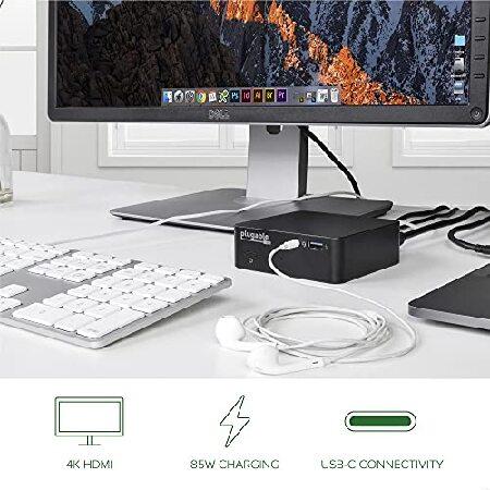 【並行輸入品】 Plugable USB C Dock with 85W Charging Compatible with Thunderbolt 3 and USB-C MacBooks and Select Windows Laptops (HDMI up to 4K@30Hz，