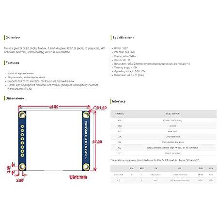 Display OLED RGB Waveshare 1.5 Pollici - 128x128 Pixel, 65K Colori, Interfaccia SPI - Foto 3
