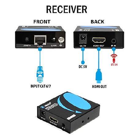 直営ショップ OREI 1x2 HDMI Extender Splitter Over Single Cable CAT6/7 1080P With IR Remote EDID Management - Up to 132 Ft - Loop Out - Low Latency(並行輸入品)