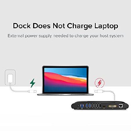 【並行輸入品】 Plugable USB3.0 ドッキングステーション 横置き Windows および Mac 用 - デュアルモニター HDMI DVI VGA ポート ギガビット イーサネット