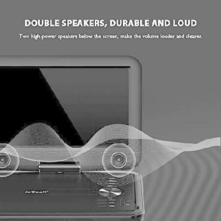 【並行輸入品】 ieGeek 11.5\" Portable DVD Player with SD Card/USB Port, 5 Hour Rechargeable Battery, 9.5\" Eye-Protective Screen, Support AV-in/Out,の画像