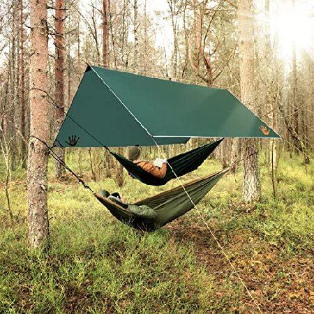 Rain Fly by NoCry 10x10 Lightweight Survival Camping Tarp; 100% Waterproof; Makes a Great Backpacking Tarp or Hammock Shelter; Comes in Mu(並行輸入品)｜olg｜04