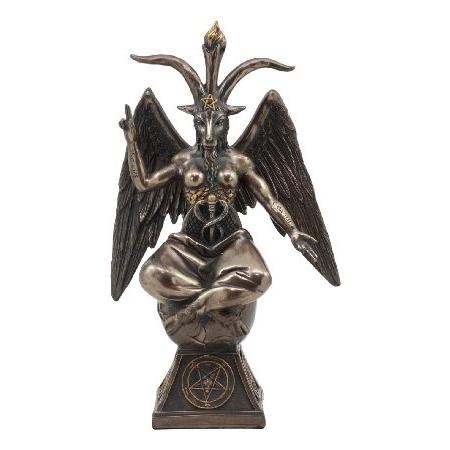 【並行輸入品】 Ebros Eliphaz Levi Sabbatic ヤギ バフォメット像 高さ9.25インチ Solve Coagula 悪魔のアイドル礼拝フィギュア ゴールデンカーフ_1