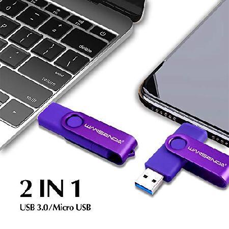 WANSENDA OTG USB フラッシュドライブ 16GB 32GB 64GB 128GB 256GB USB 3.0 Androidデバイス/PC/タブレット/Mac用 (128GB パープル)(並行輸入品)｜olg｜02