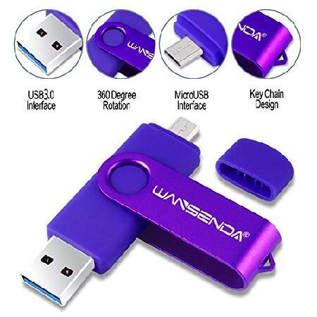 WANSENDA OTG USB フラッシュドライブ 16GB 32GB 64GB 128GB 256GB USB 3.0 Androidデバイス/PC/タブレット/Mac用 (128GB パープル)(並行輸入品)｜olg｜03