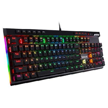 【並行輸入品】 Redragon K580 青軸 ゲーミングキーボード メカニカルキーボード VATA RGB LEDバックライト 104キー衝突なし 5キーマクロ記録機能 メディアキー | ブランド登録なし