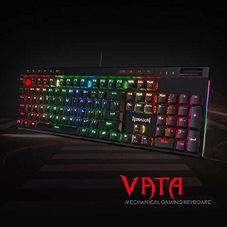 【並行輸入品】 Redragon K580 青軸 ゲーミングキーボード メカニカルキーボード VATA RGB LEDバックライト 104キー衝突なし 5キーマクロ記録機能 メディアキー | ブランド登録なし | 01