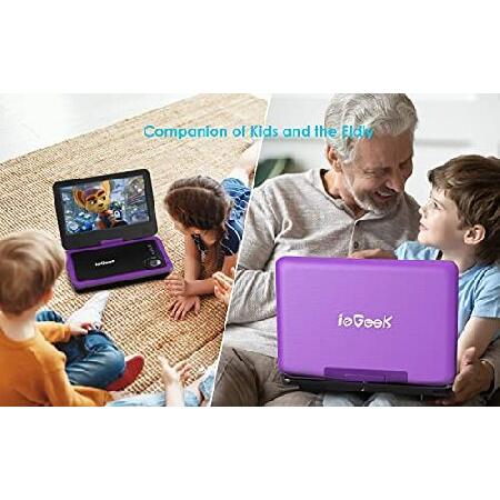 【並行輸入品】 ieGeek 12.5\" Portable DVD Player, Car Travel DVD Players with 5 Hrs Rechargeable Battery, Region-Free Video Player with HD Swivelの画像
