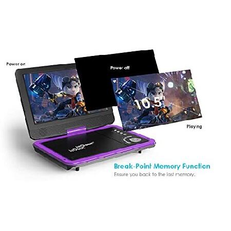【並行輸入品】 ieGeek 12.5\" Portable DVD Player, Car Travel DVD Players with 5 Hrs Rechargeable Battery, Region-Free Video Player with HD Swivelの画像