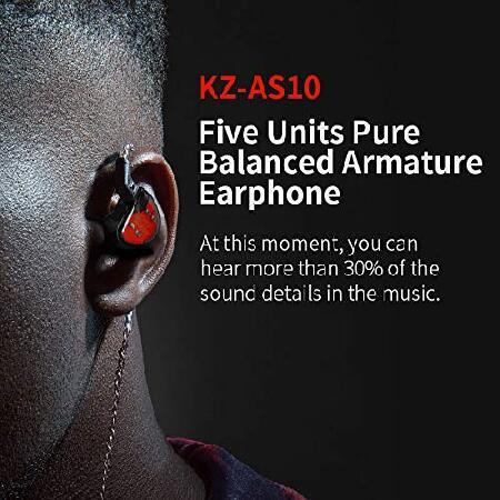 AS10 IEM 5 バランスドアーマチュアドライバーイヤホン ステレオHiFi KZ インイヤーモニター ヘッドホン ミュージシャンヘッドセット 【アナログコ】 取り外し可(並行輸入品)